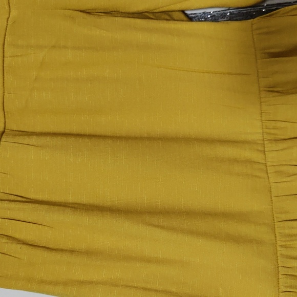 Shein wide leg pants size large true to size mustard yellow full length A1 - Picture 2 of 14
